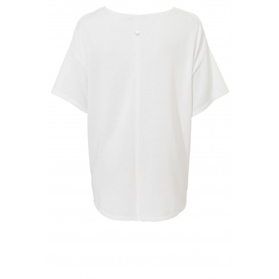 Einfarbiger Kurzarm-Pullover /