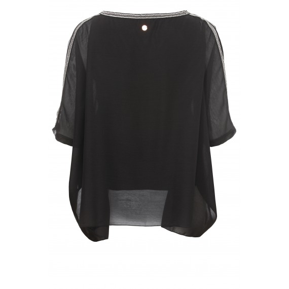 2-in-1-Shirt mit Pailletten und Perlen /