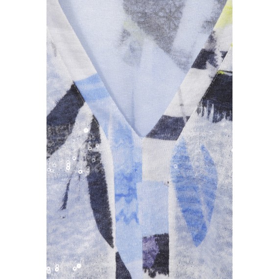 frapp Zartes Leinen-Long-Shirt "Blue Spirit" /