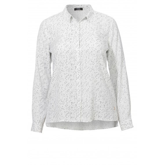 Hemdkragen-Bluse mit Print-Muster /