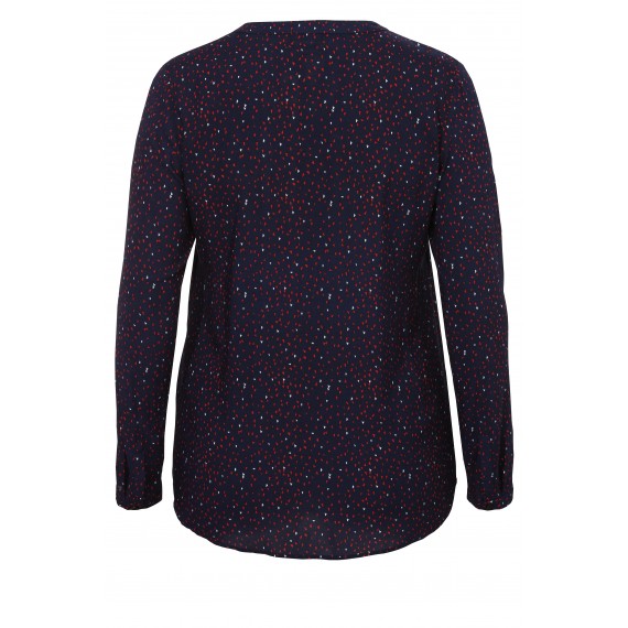 Luftige V-Bluse mit Tupfenmuster /