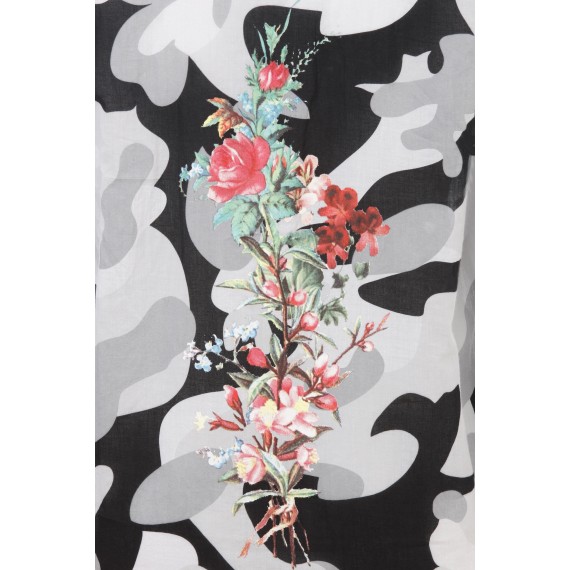 Luftiges Blusen-Kleid mit Camouflage-Muster /