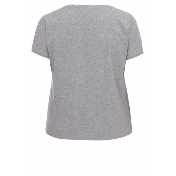 Modisches T-Shirt im Materialmix /