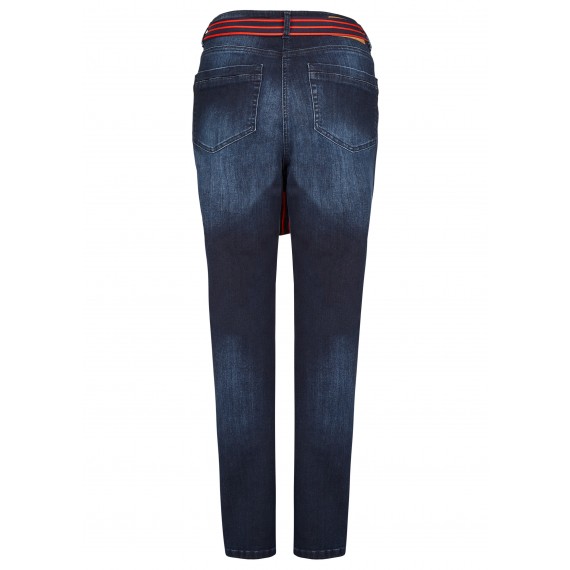 Kombistarke Jeans mit gestreiftem Gürtel /