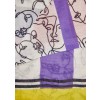 Eleganter Schal mit Mustermix und Fransen /