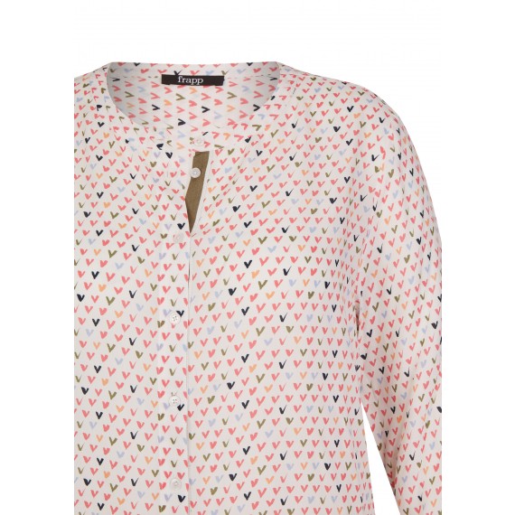 Modische Bluse mit Allover-Herzen /