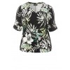 Florales T-Shirt mit geschlitzten Ärmeln /