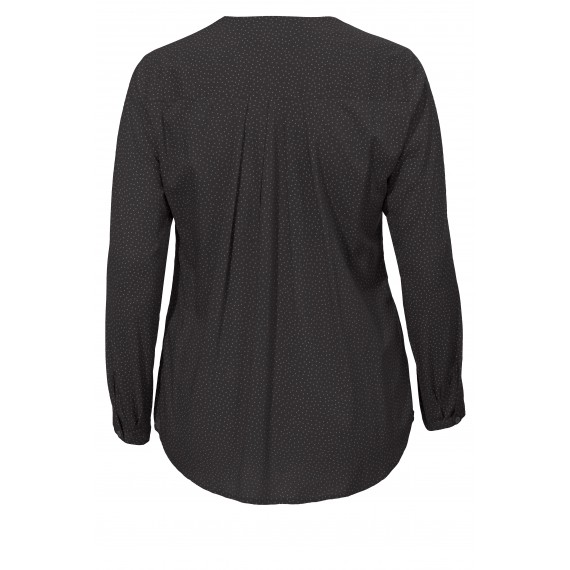 Langärmlige V-Bluse mit Punktemuster /