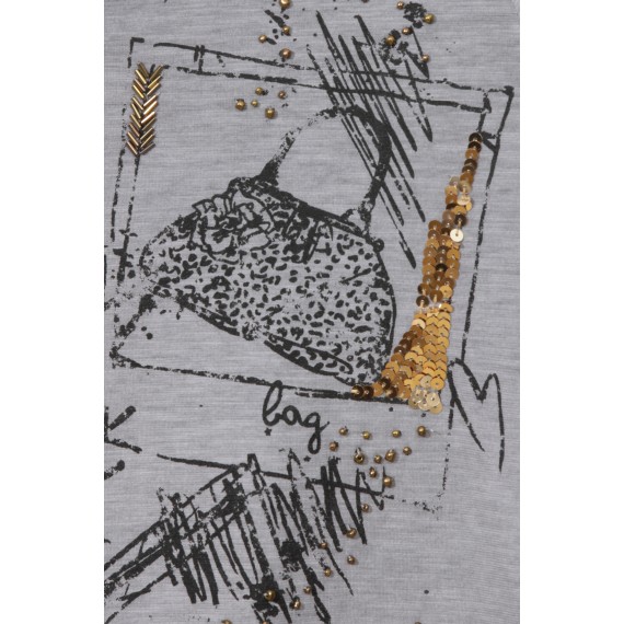 Fashion-Shirt mit Strass und Perlen /