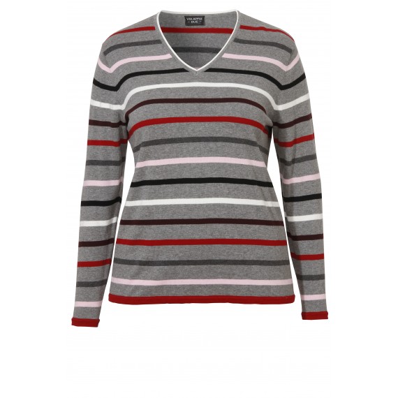 Fröhlicher Pullover mit Ringel-Muster /