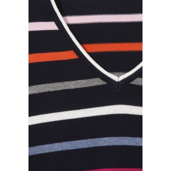 Fröhlicher Pullover mit Ringel-Muster /