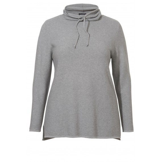 Lässiger Rollkragen-Pullover mit Struktur-Streifen /