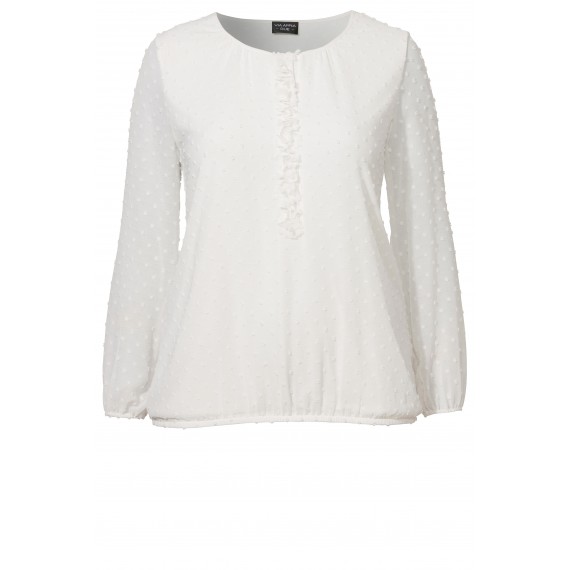 Romantische Bluse mit Stoffblüten /