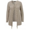 Offene Bouclé-Strickjacke mit Fransen /