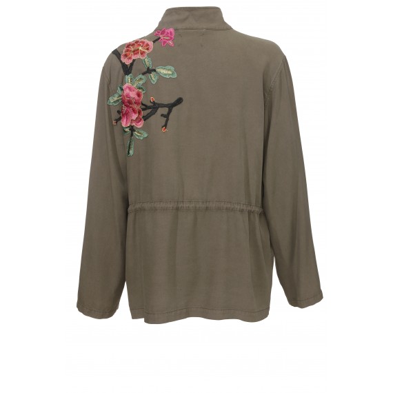 Leichte Trend-Jacke mit Blüten-Stickerei /