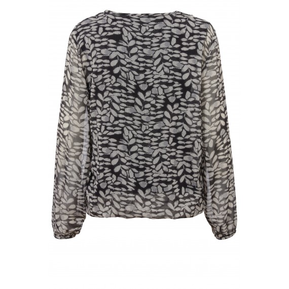 Halbtransparente Bluse mit floralem Muster /