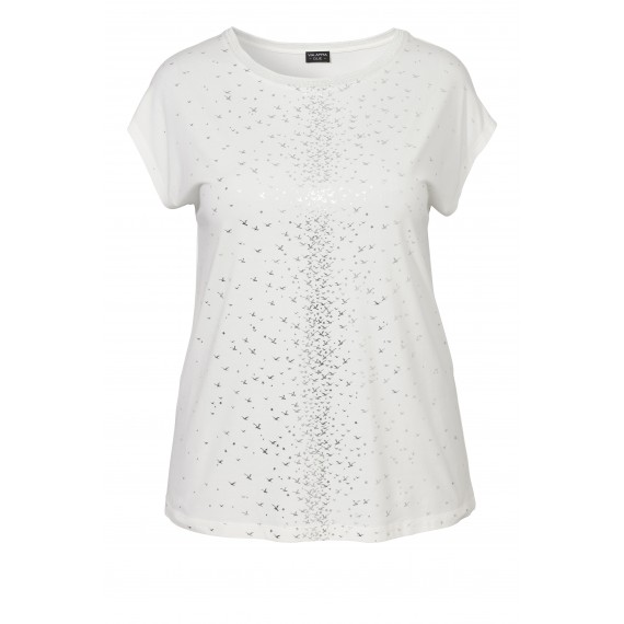 Sommerliches Shirt mit glänzendem Print /