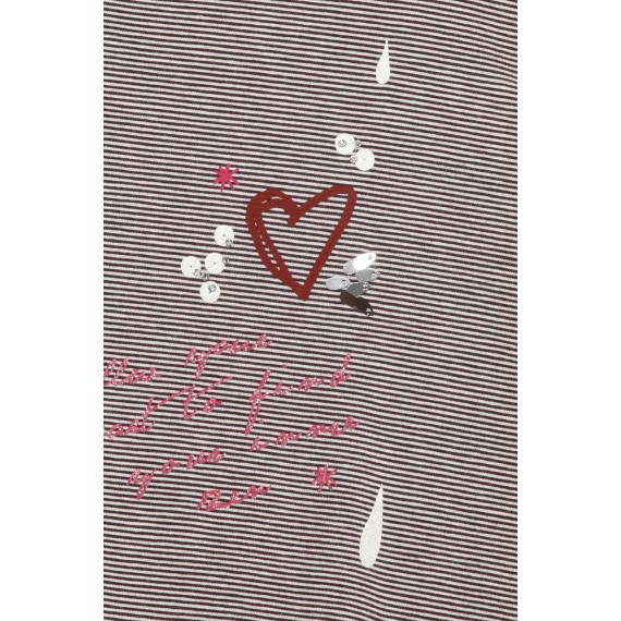 Verspieltes Ringel-Shirt mit Front-Print /