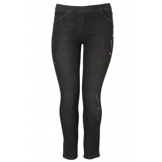 Bequeme Jeans mit Ziersteinchen /