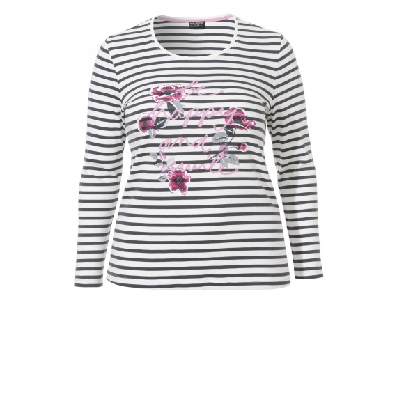 Süßes Ringel-Shirt mit Front-Motiv /