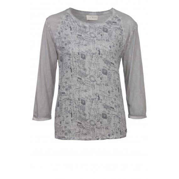 Modernes Shirt mit Sketch-Print /