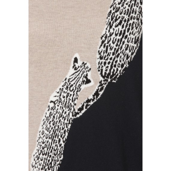 Raffinierter Pullover mit zweifarbigem Design /