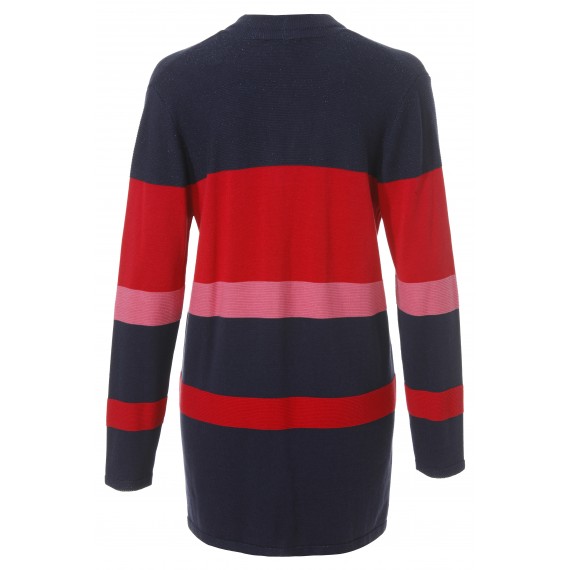 Modische Strick-Jacke mit Materialstruktur-Mix /