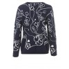 Süßer Jacquard-Pullover mit floralem Muster /