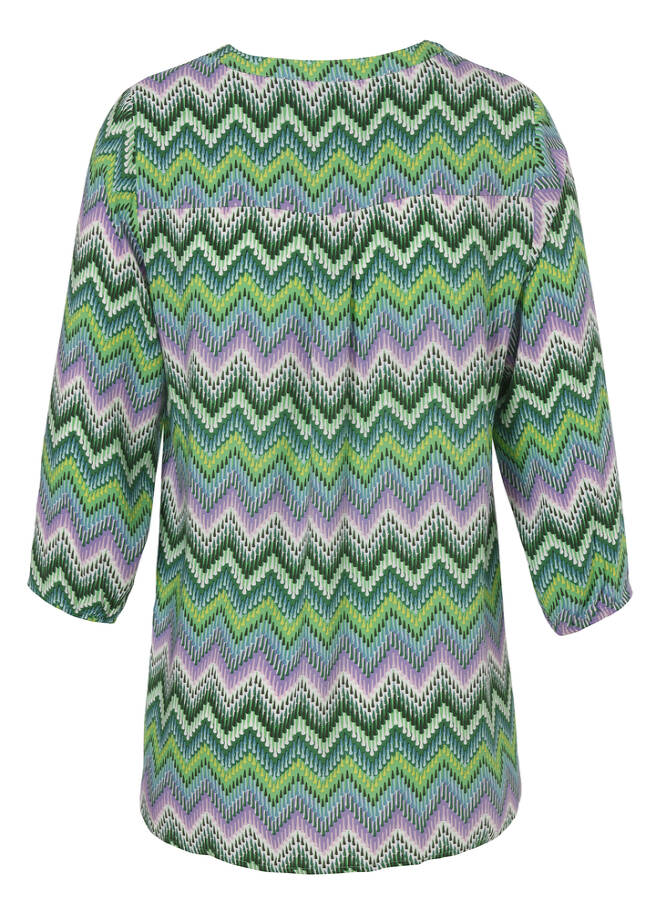 Italian Style Bluse mit farbenfrohem Zickzack-Muster / 