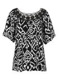 Black & White 1/2 Arm Shirt mit Spitzenbesatz / 