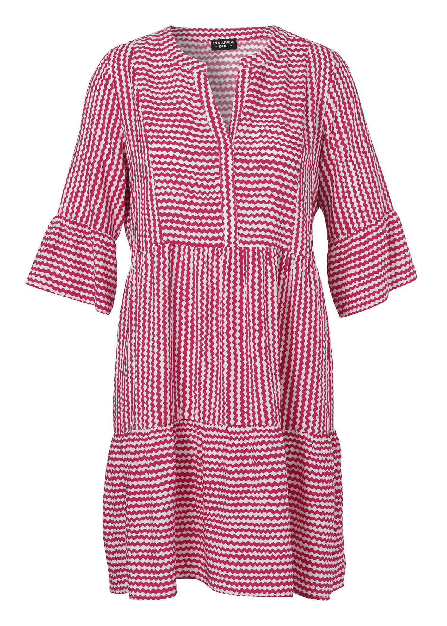 Feminines Volantkleid mit Wellenmuster /