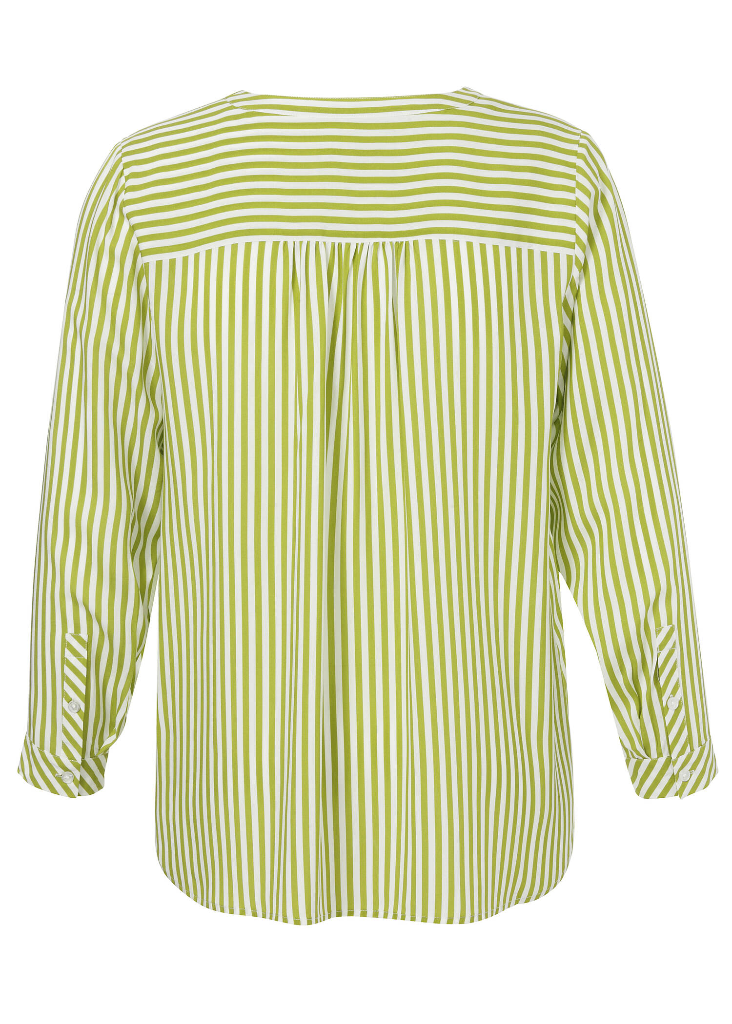 Fließende Viskose Bluse mit streckenden Längsstreifen /