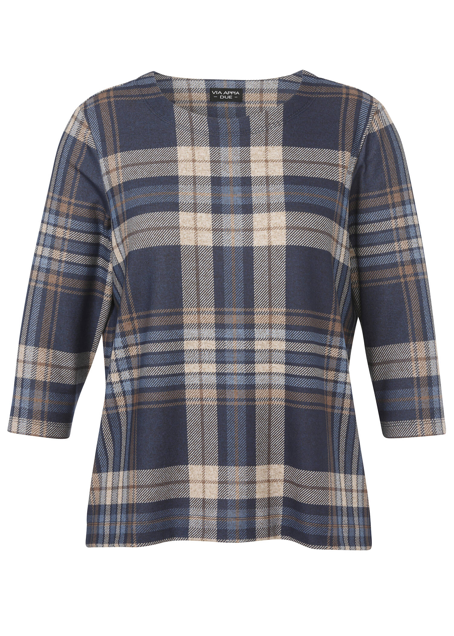 Flauschiges Sweatshirt mit Tartan-Muster /
