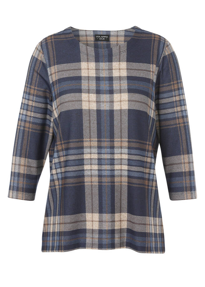 Flauschiges Sweatshirt mit Tartan-Muster / 