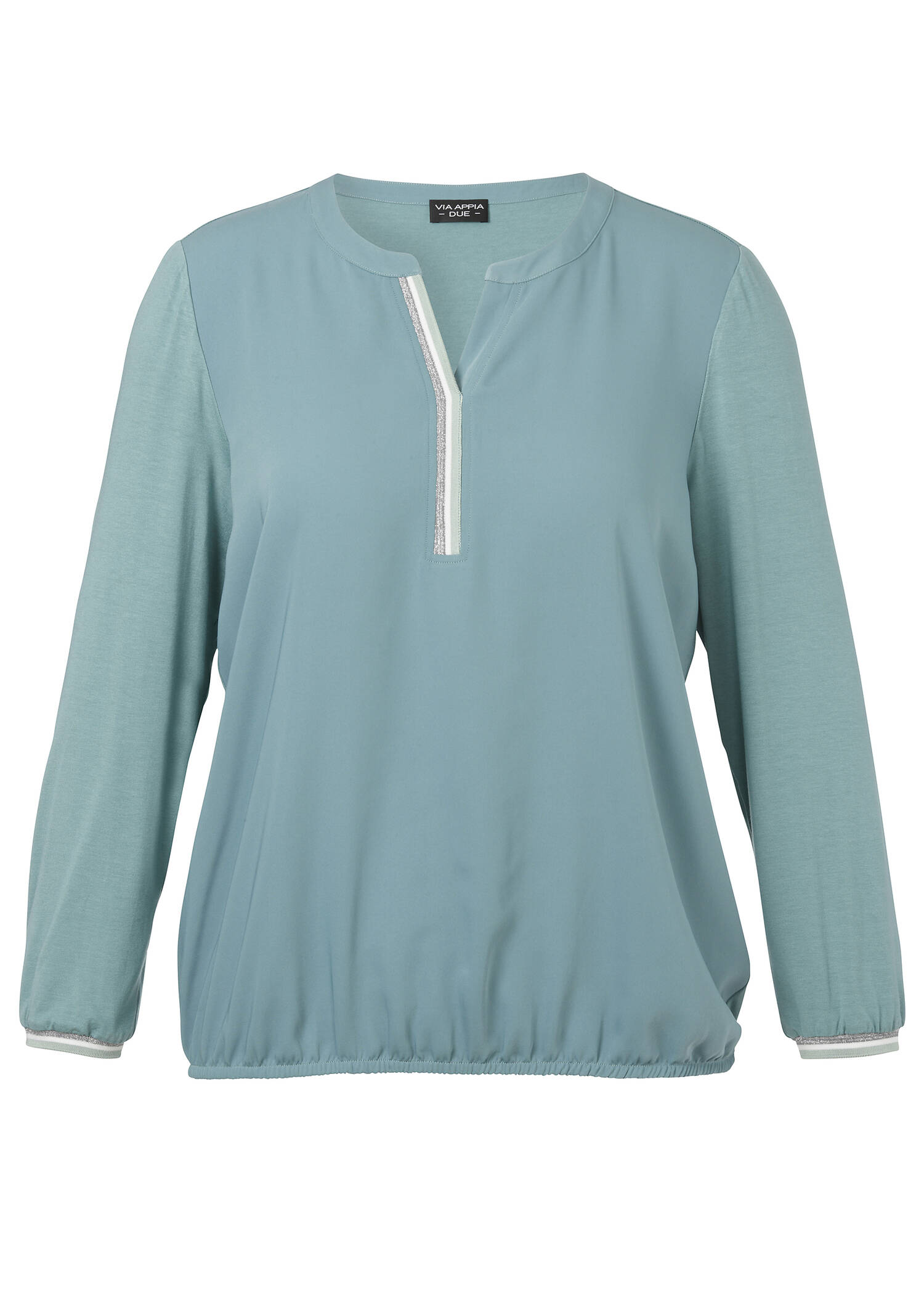 Langarm-Blusenshirt mit Gummizugbund /
