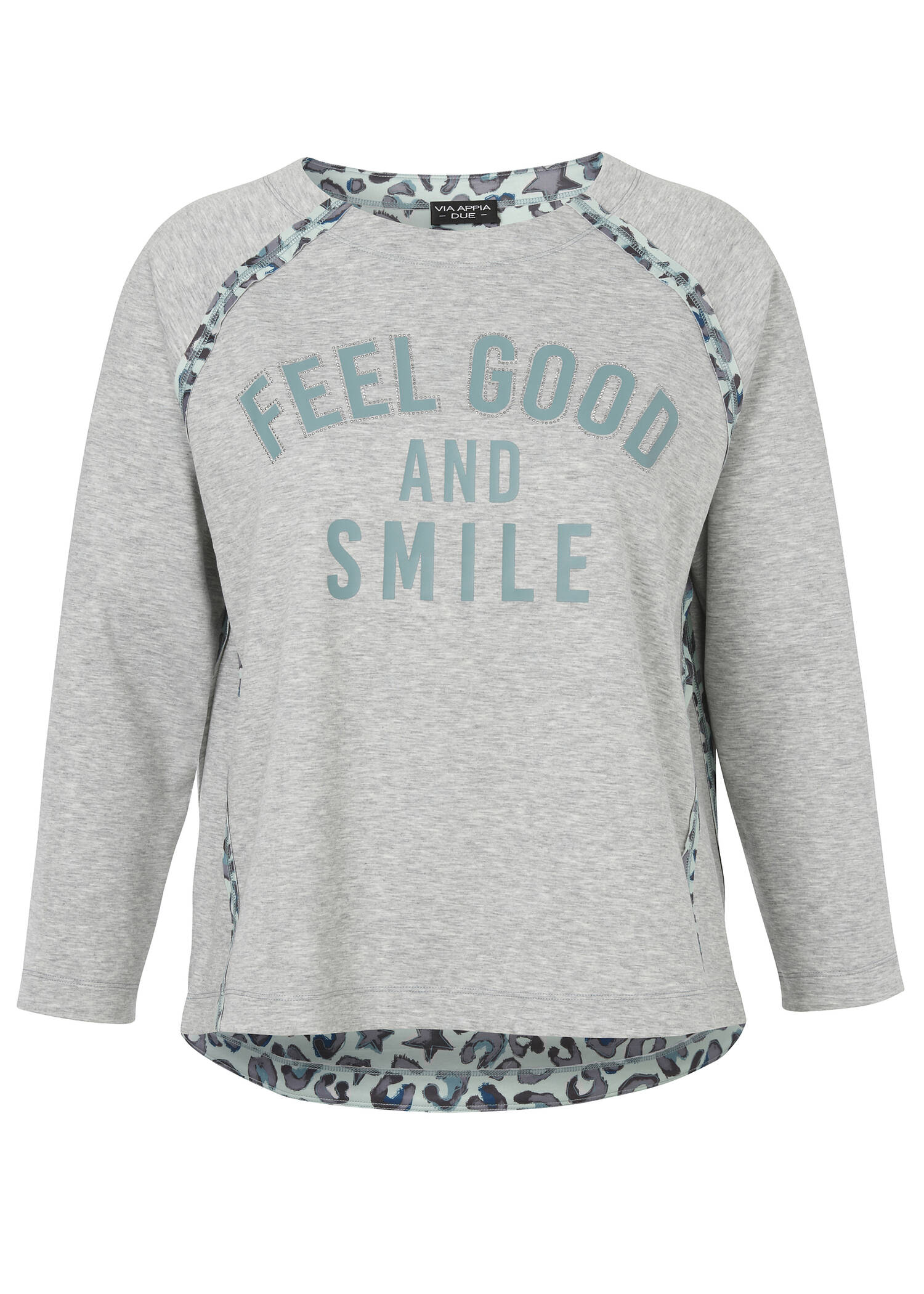 Sweatshirt mit geschmücktem Motto-Print /
