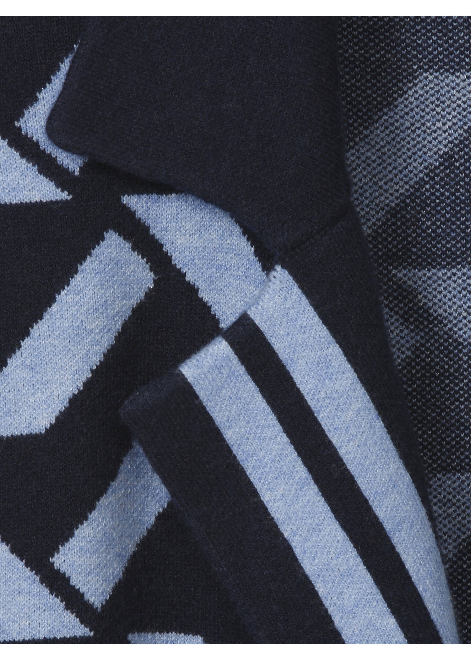 Gemusterter Long-Cardigan mit Reverskragen / 