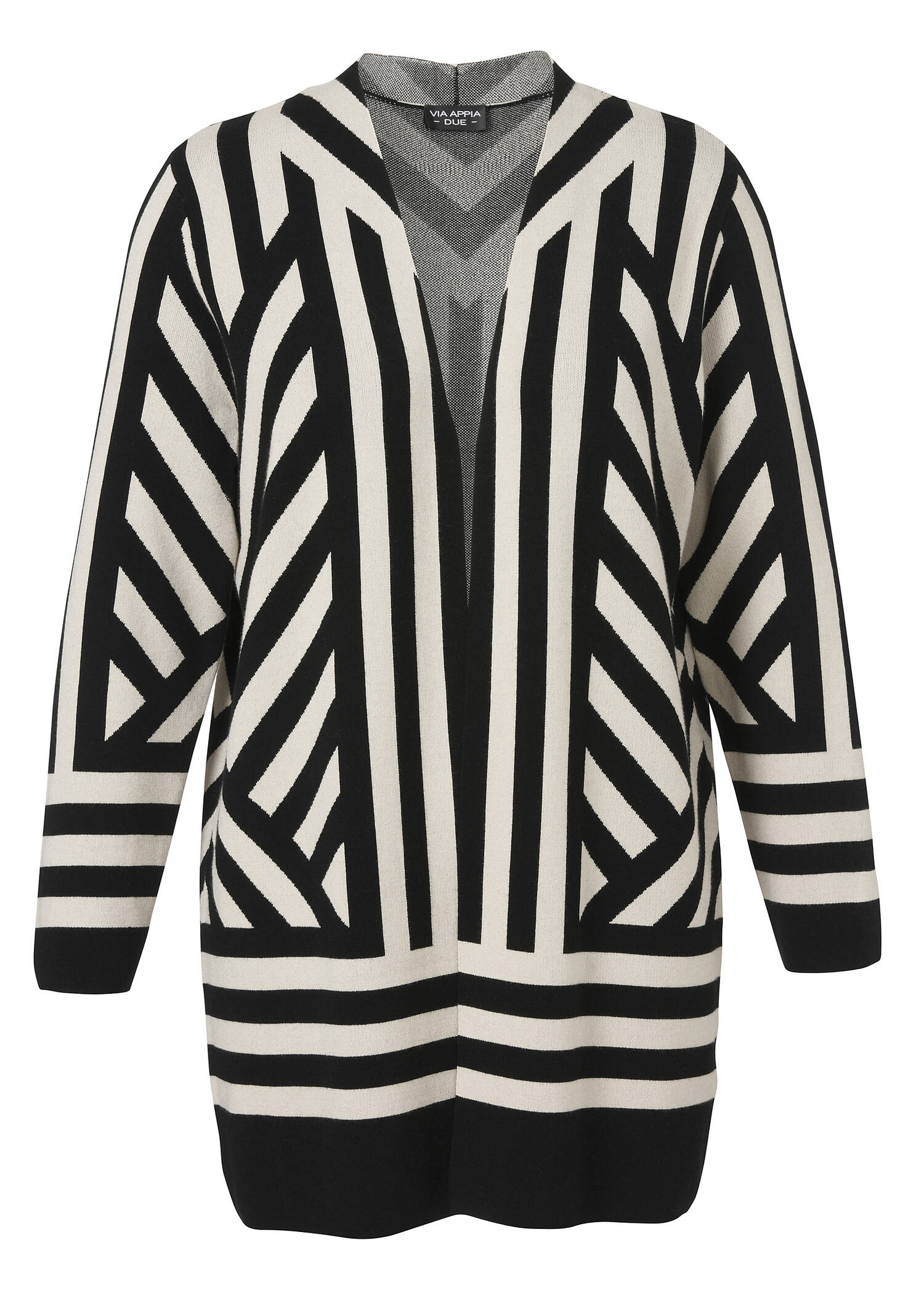 Chicer Long-Cardigan mit grafischem Muster /