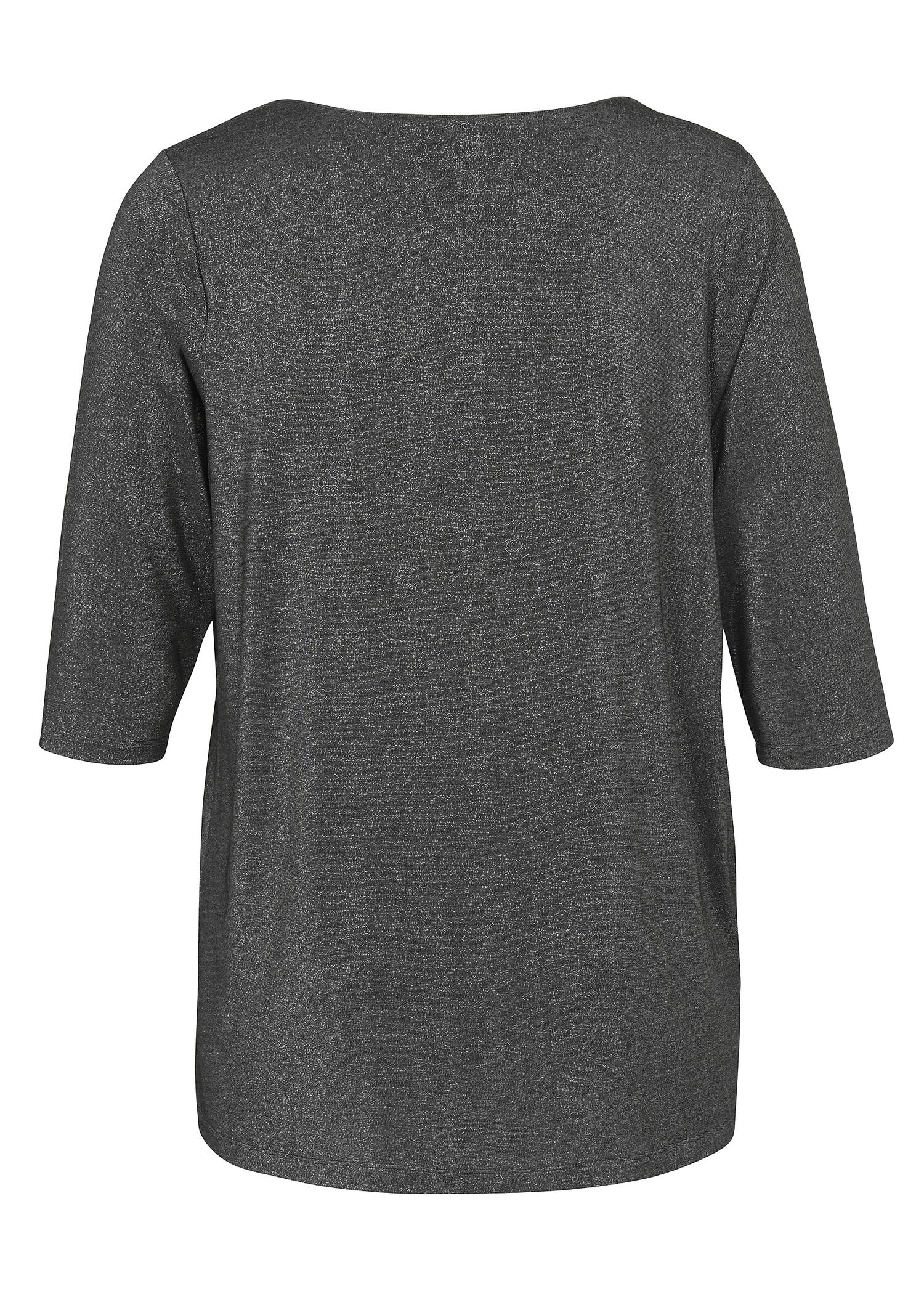 Glitzerndes 3/4-Arm Shirt mit drapiertem Knoten-Detail /