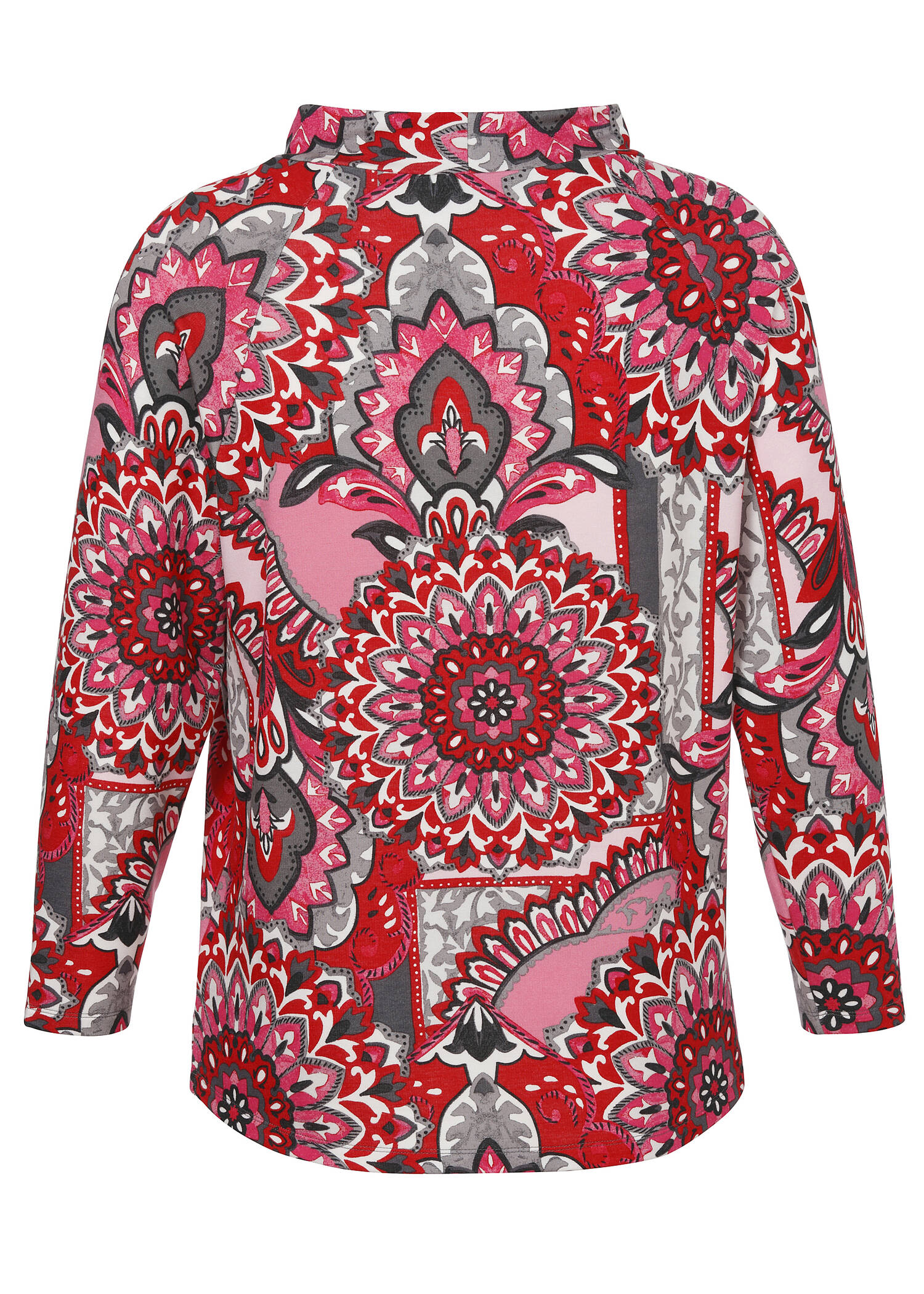 Stehkragen-Sweatshirt mit floralem Print /
