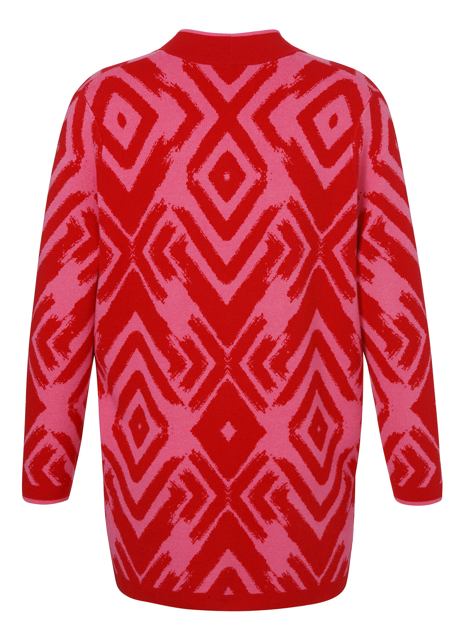Long-Strickjacke mit Allover-Muster /
