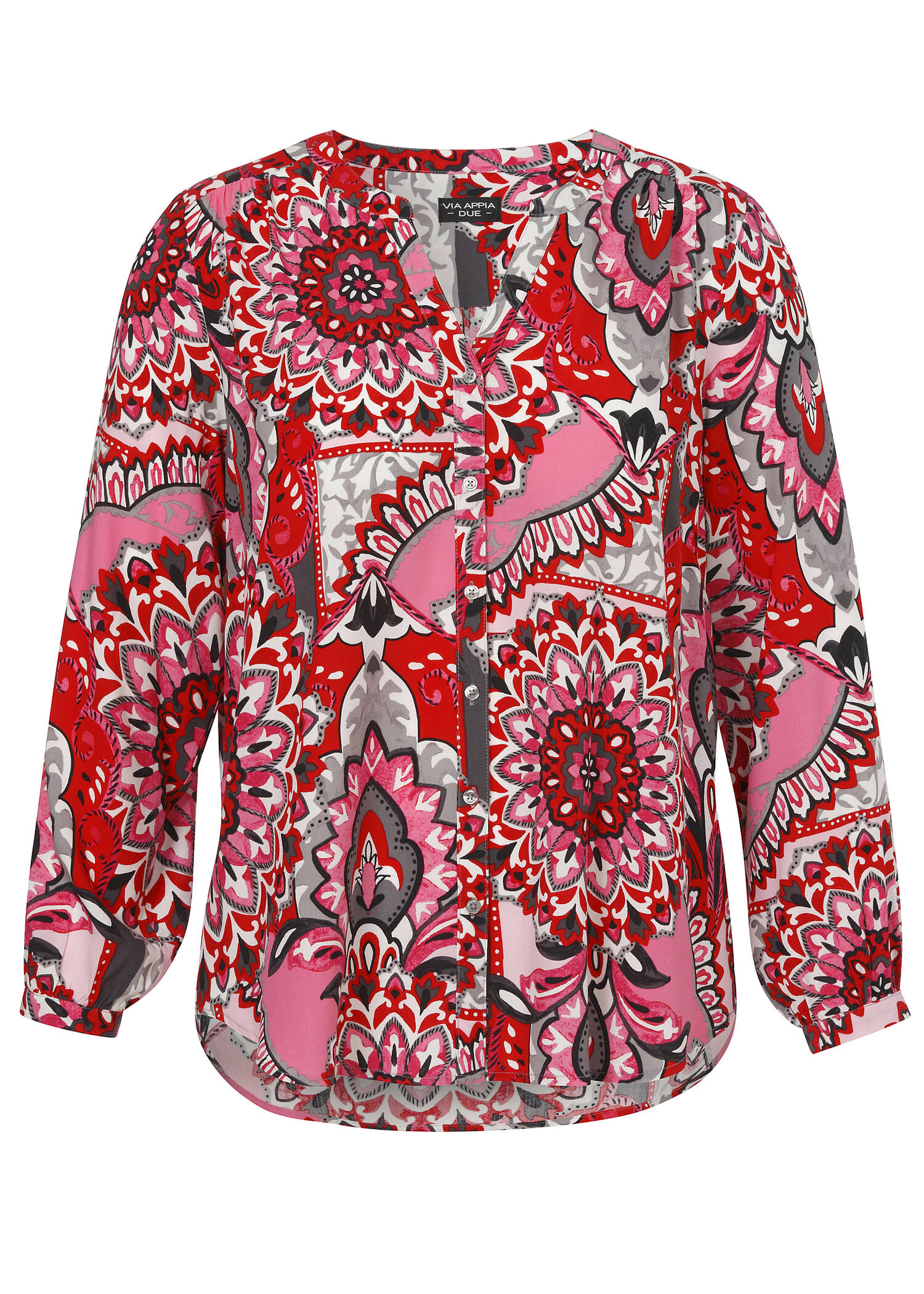 Fließende Viskosebluse mit Allover-Print /