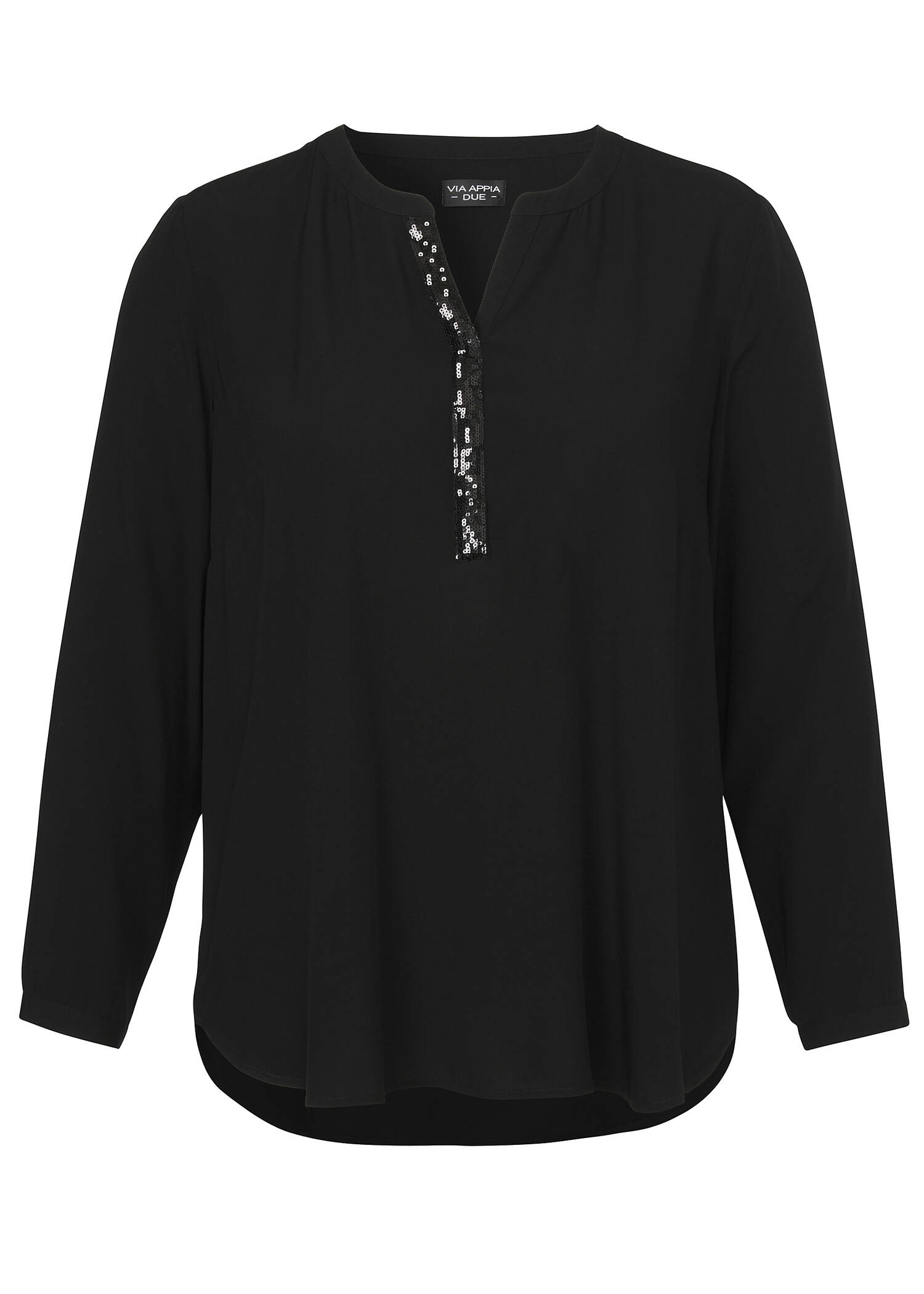 Edle Viskose-Bluse Schwarz /