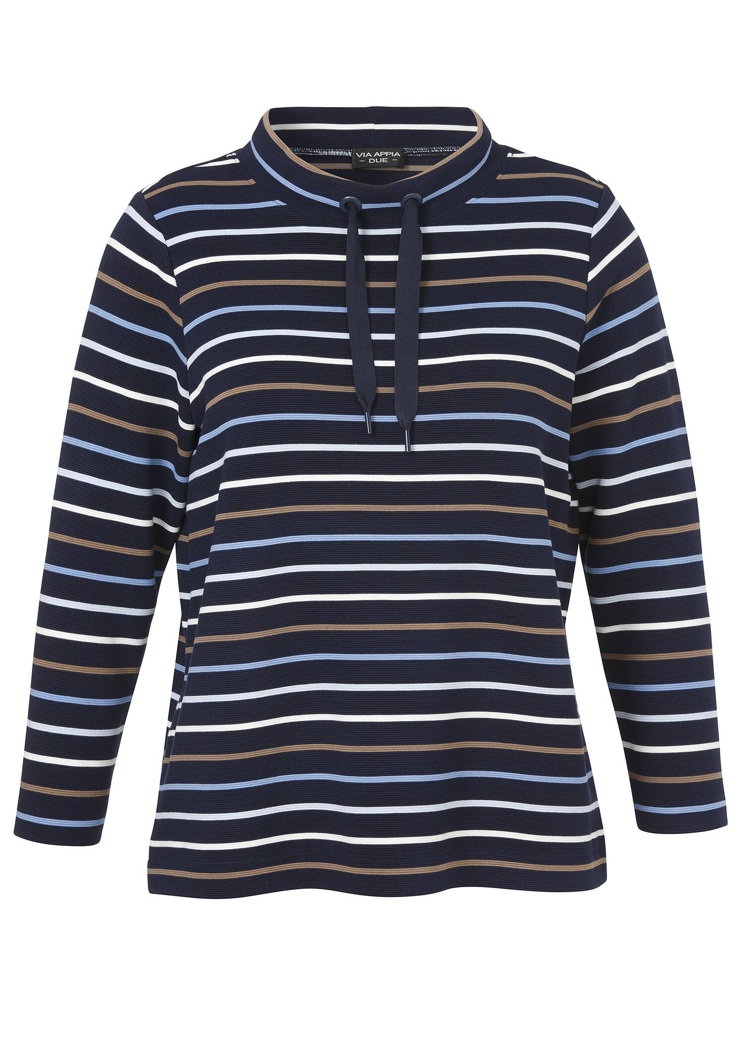 Geringeltes Sweatshirt mt Stehkragen / 