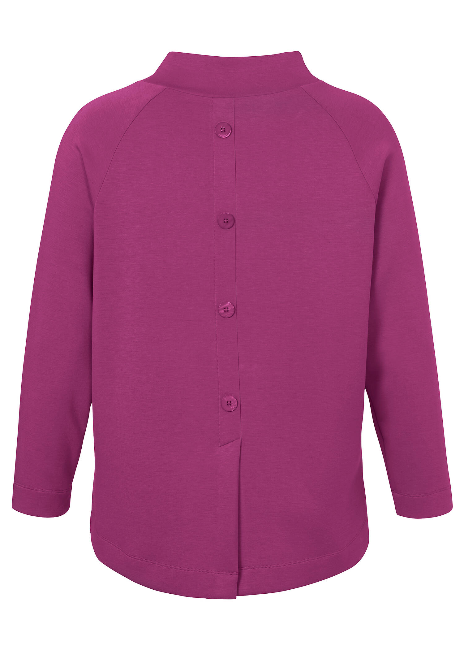 Softes Stehkragen-Sweatshirt mit Knöpfen im Rücken /