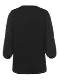 Feine 3/4-Arm Kombi-Bluse Uni Schwarz / 