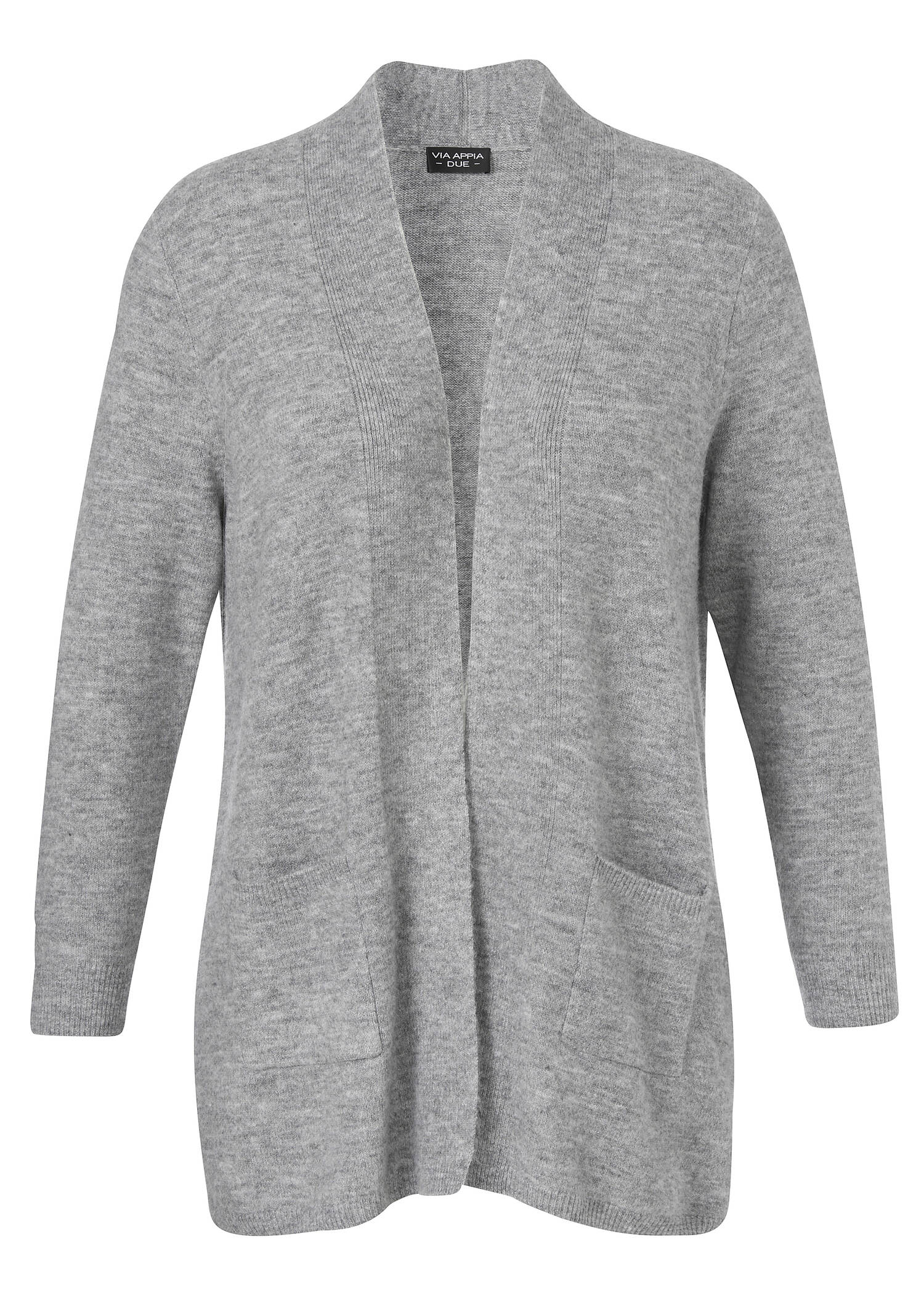 Offene Feinstrickjacke mit Schalkragen /