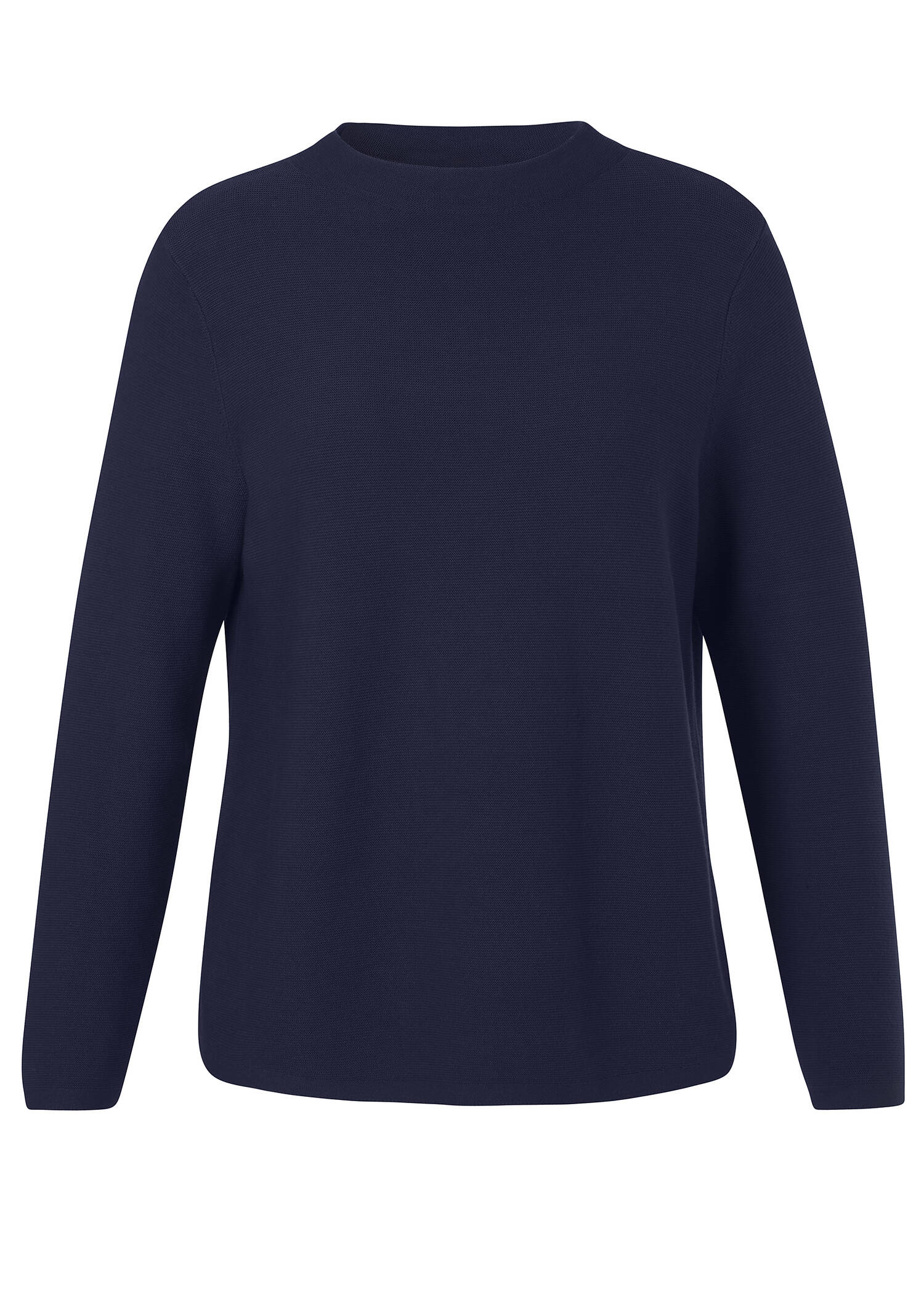 Softer Baumwoll-Pullover mit Stehkragen linksgestrickt /