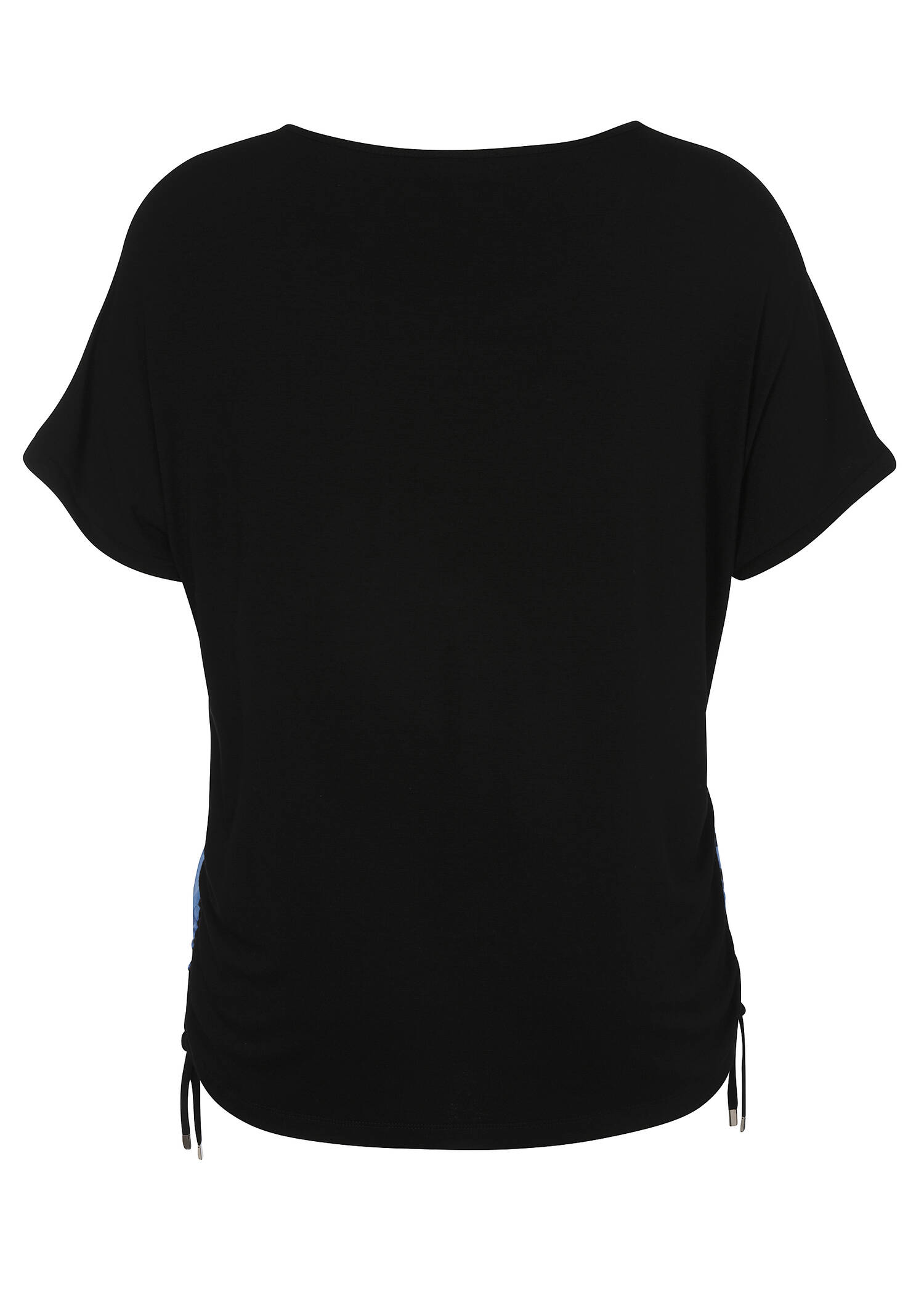 Print Blusenshirt mit schwarzem Rückteil /