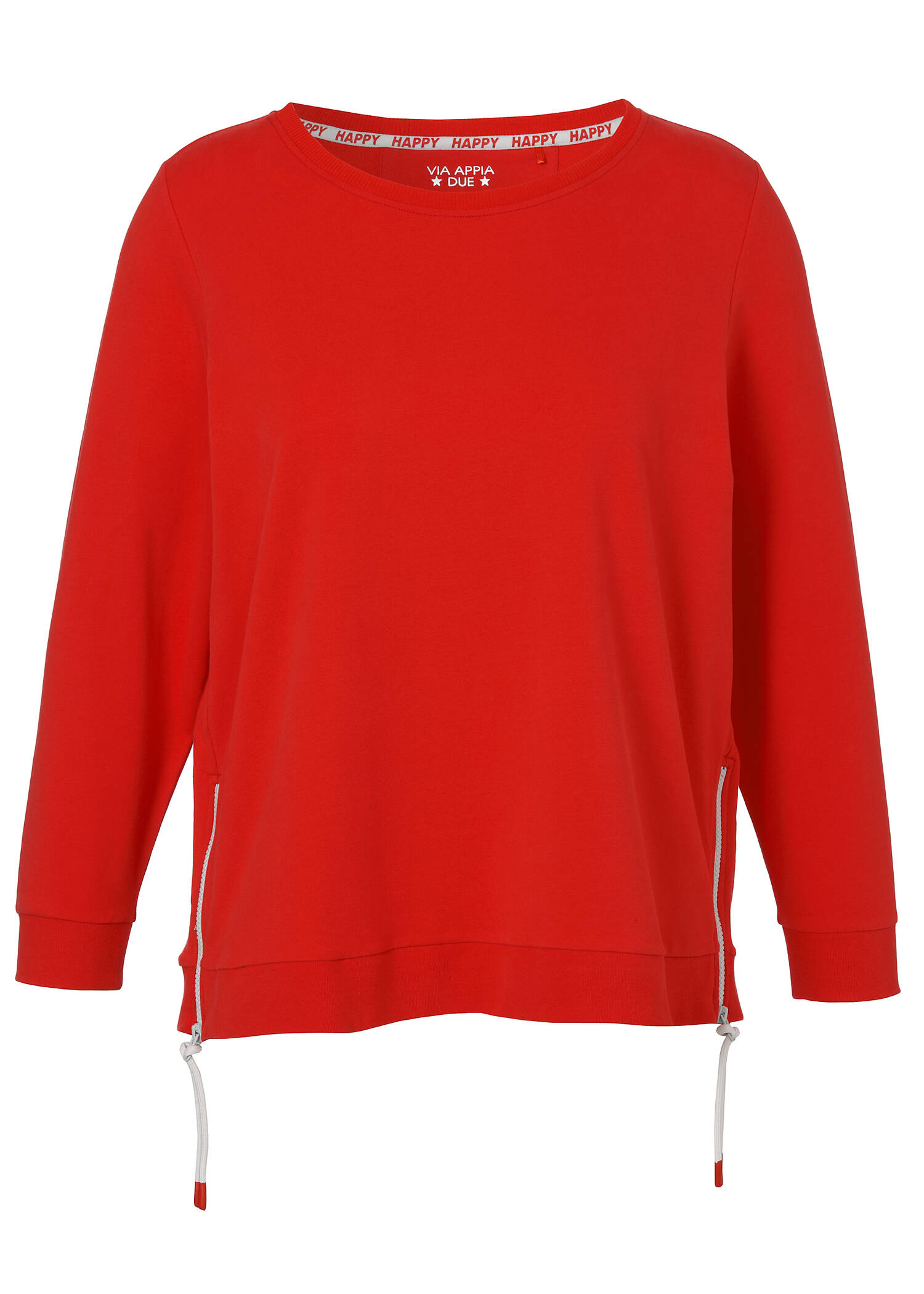 Softes Baumwoll-Sweatshirt mit Zierzippern /